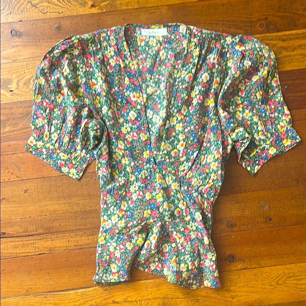 Done Silk Top in Green Valley Floral